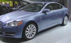 Jaguar XF in 'bore me' blue