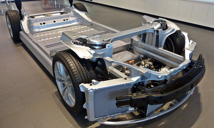 Tesla Model S Photos: Tesla Model S chassis