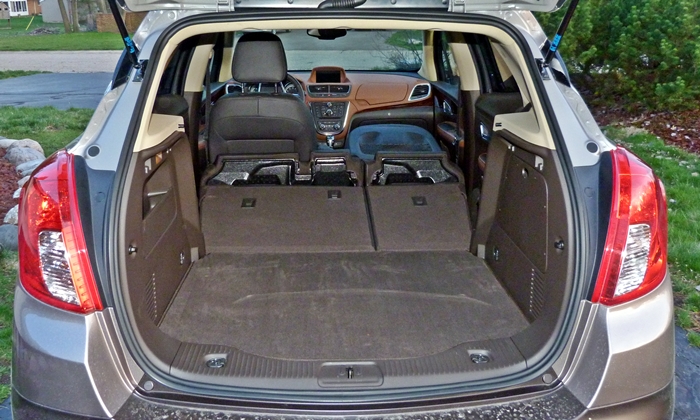 Encore Reviews: Buick Encore cargo area, seats folded