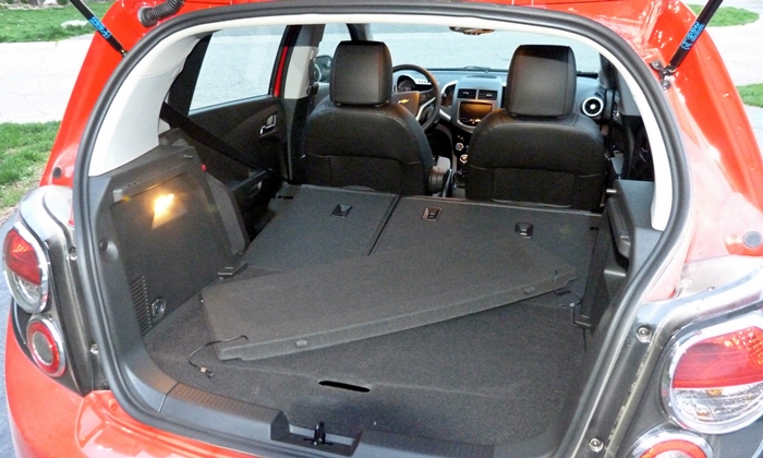 Sonic Reviews: Chevrolet Sonic RS cargo area seats folded
