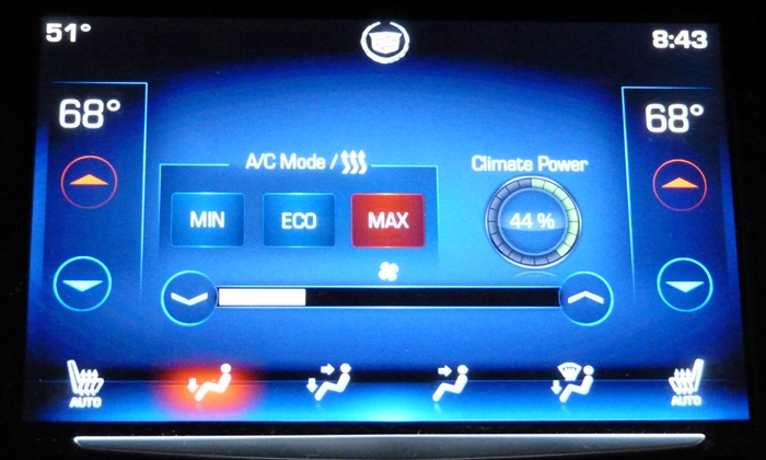 Cadillac ELR Photos: Cadillac ELR climate control display