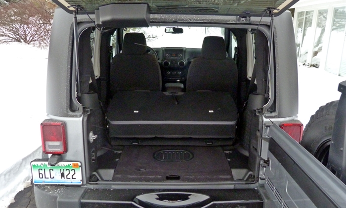 Wrangler Reviews: Jeep Wrangler cargo area seat folded