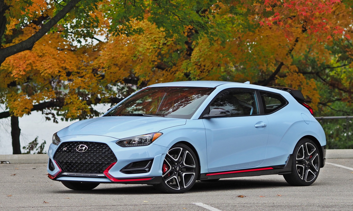 Veloster Reviews: Hyundai Veloster N front quarter view