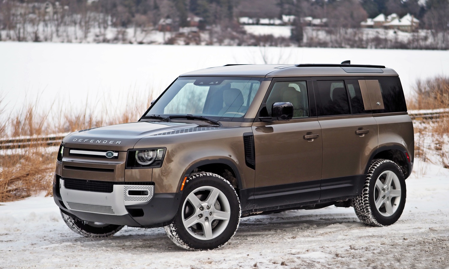 Defender Reviews: Land Rover Defender 110 front three-quarter view