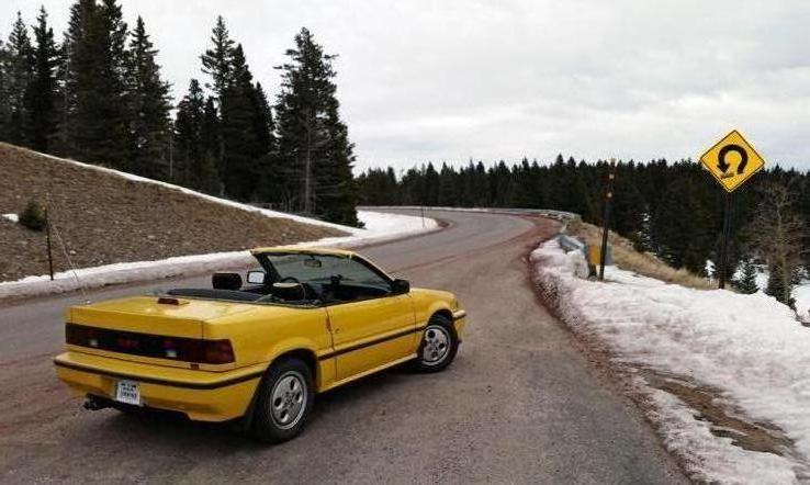 Bringing the CRX home from Phoenix in December with the top down.